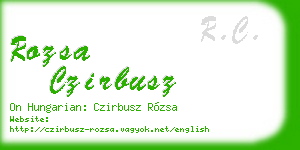 rozsa czirbusz business card