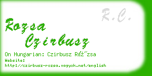 rozsa czirbusz business card